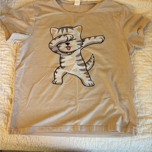 SHEIN Beige Cat Dab T-Shirt